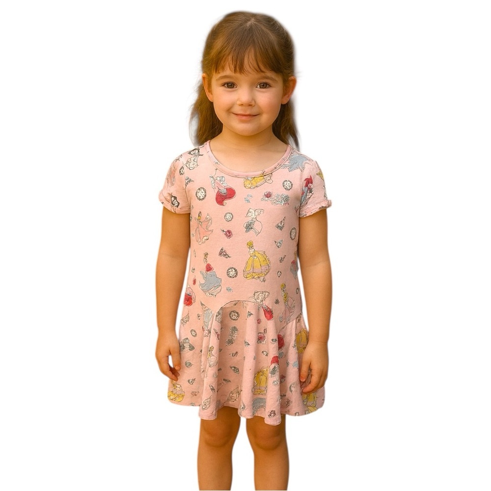 Disney Princess Size 6 Pink Short Sleeve Twirl Dress